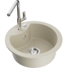 Mexen Diego Granitspüle 1-beckig mit Küchenarmatur Flora, beige - 6512-69-670401-00