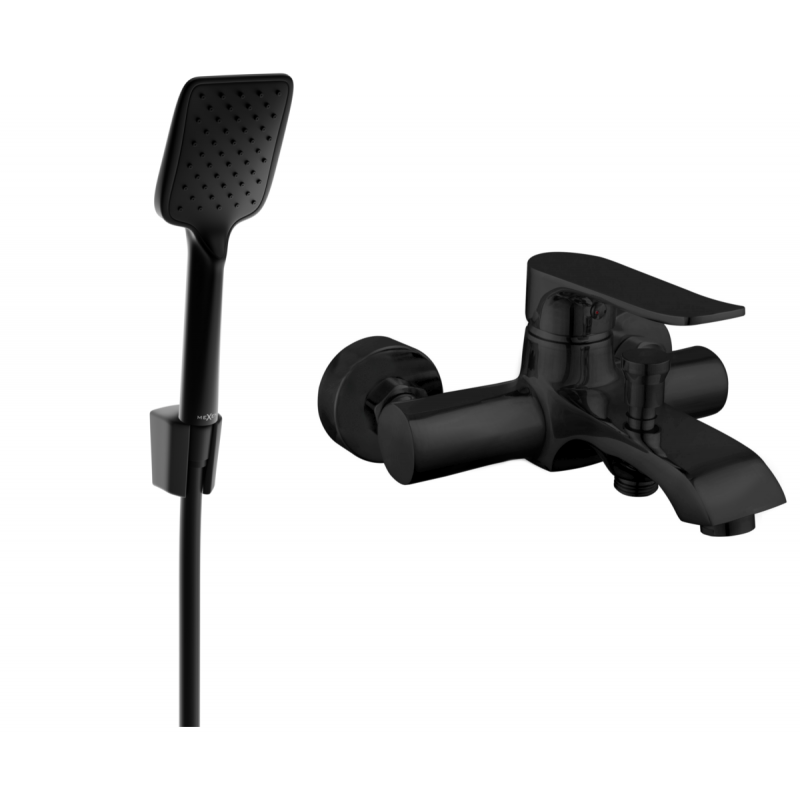 Mexen Pecos R62 Badewannenarmatur mit Duschset, schwarz - 7273R62-70