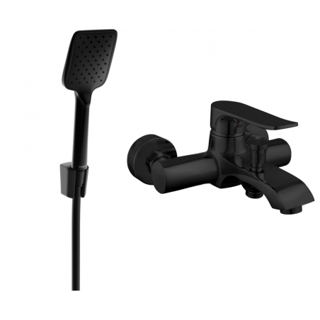 Mexen Pecos R62 Badewannenarmatur mit Duschset, schwarz - 7273R62-70