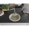 Mexen Diego Granitspüle, 1-beckig mit Küchenarmatur Flora, beige - 6512-69-670401-09