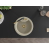 Mexen Diego Granitspüle 1-Kammer mit Küchenarmatur Flora, beige - 6512-69-670401-57-G