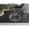 Mexen Diego Granitspüle 1-Becken mit Küchenarmatur Flora, grau - 6512-71-670401-06