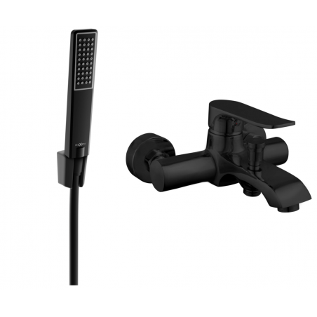 Mexen Pecos R72 Badewannenarmatur mit Duschset, Schwarz - 7273R72-70