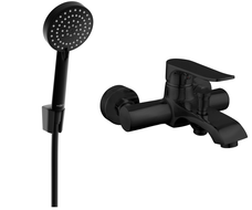 Mexen Pecos R75 Badewannenarmatur mit Duschset, schwarz - 7273R75-70