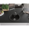 Mexen Diego Granitspüle 1-becken mit Küchenarmatur Flora, schwarz/gold metallic - 6512-75-670401-00