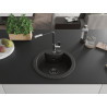 Mexen Diego granitspüle mit 1 Becken mit Küchenarmatur Flora, schwarz/gold metallic - 6512-75-670401-07-B