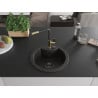 Mexen Diego Granitspüle 1-beckig mit Küchenarmatur Flora, schwarz/gold metallic - 6512-75-670401-57-B