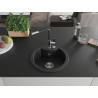 Mexen Diego Granitspüle 1-becken mit Küchenarmatur Flora, schwarz - 6512-77-670401-07