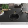 Mexen Diego Granitspüle, 1-beckig mit Küchenarmatur Flora, schwarz - 6512-77-670401-57-B