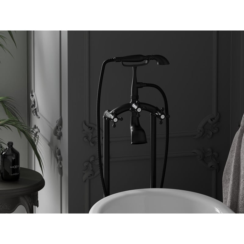 Mexen Retro freistehende Badewannenarmatur, schwarz - 75933-70