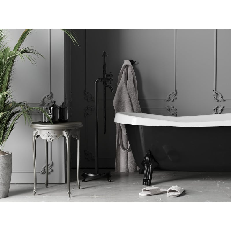 Mexen Retro freistehende Badewannenarmatur, schwarz - 75933-70