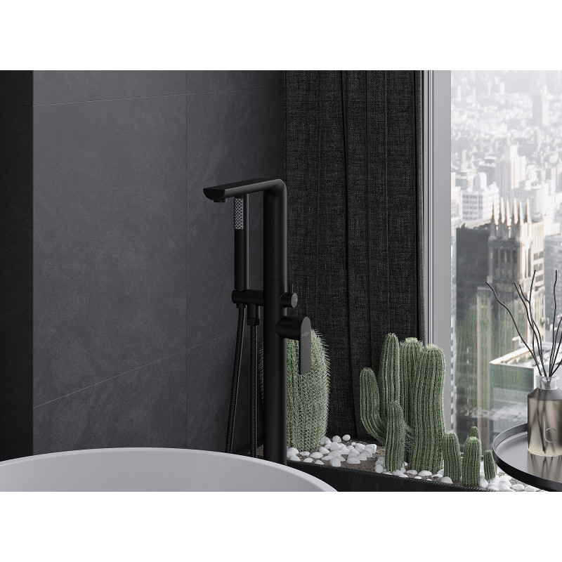 Mexen Roxy freistehende Badewannenarmatur, schwarz - 75533-70