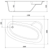 Mexen Westa Eckbadewanne rechts 160 x 100 cm, weiß - 560116010002