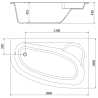 Mexen Westa rechte Eckbadewanne 160 x 100 cm, weiß - 560116010002