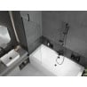 Mexen Cube rechteckige Badewanne 170 x 80 cm mit Verkleidung und einteiliger 60 cm Schwenkwand, transparent, schwarz