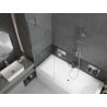 Mexen Cube Rechteckige Badewanne 170 x 80 cm mit Verkleidung und 1-flügeliger Duschwand 70 cm, transparent, Chrom