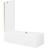 Mexen Cube Rechteckige Badewanne 170 x 80 cm mit Verkleidung und einteiliger 70 cm Trennwand, transparent, gold