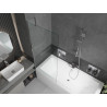Mexen Cube Rechteckige Badewanne 170 x 80 cm mit Verkleidung und 1-flügeliger Duschabtrennung 80 cm, transparent, Chrom
