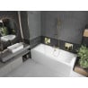 Mexen Cube Rechteckige Badewanne 170 x 80 cm mit Verkleidung und 1-flügeliger Trennwand 80 cm, transparent, gold