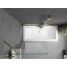 Mexen Cube Rechteckige Badewanne 170 x 80 cm mit Verkleidung und 1-flügeliger Trennwand 80 cm, transparent, gold