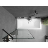 Mexen Cube Rechteckige Badewanne 170 x 80 cm mit Verkleidung und 1-flügeliger Abtrennung 80 cm, schwarzes Muster