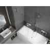 Mexen Cube Rechteckige Badewanne 170 x 80 cm mit Verkleidung und einflügeliger 90 cm Abtrennung, transparent, Chrom