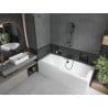 Mexen Cube Rechteckige Wanne 170 x 80 cm mit Verkleidung und einflügeliger 90 cm Duschwand, transparent, schwarz