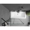 Mexen Cube Rechteckige Badewanne 170 x 80 cm mit Verkleidung und 1-flügeliger Duschwand 90 cm, schwarzes Muster