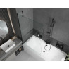 Mexen Cube Rechteckige Badewanne 170 x 80 cm mit Verkleidung und einflügeliger 100 cm Duschwand, transparent, schwarz
