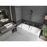 Mexen Cube Rechteckige Badewanne 180 x 80 cm mit Verkleidung und 1-flügeligem Duschwand 60 cm, schwarzes Muster