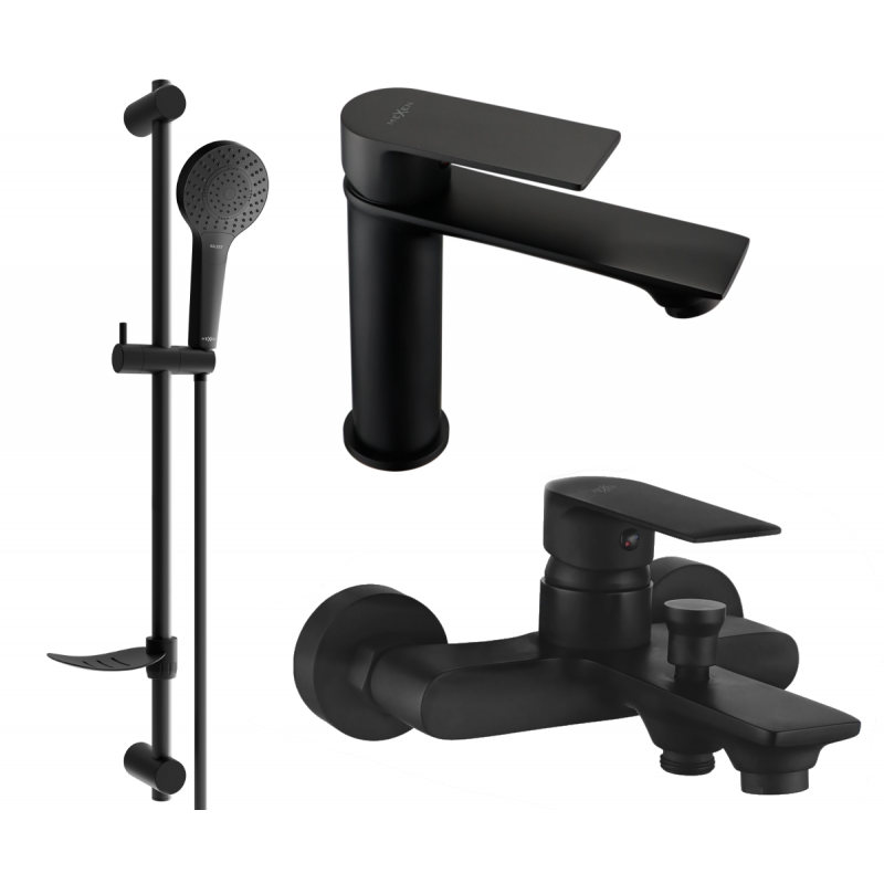 Mexen Royo DF05 Badewannenset, schwarz - 72203DF05-70