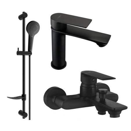 Mexen Royo DF05 Badewannenset, schwarz - 72203DF05-70