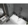 Mexen Cube rechteckige Badewanne 180 x 80 cm mit Verkleidung und 1-flügeliger Duschwand 70 cm, transparent, schwarz