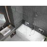 Mexen Cube Rechteckige Badewanne 180 x 80 cm mit Verkleidung und 1-flügeliger 90 cm Duschwand, transparent, Chrom