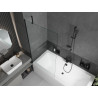 Mexen Cube Rechteckige Badewanne 180 x 80 cm mit Verkleidung und einflügeliger 90 cm Duschabtrennung, transparent, schwarz