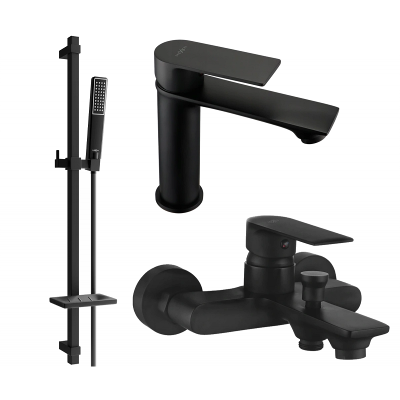 Mexen Royo DQ72 Badewannen-Set, schwarz - 72203DQ72-70