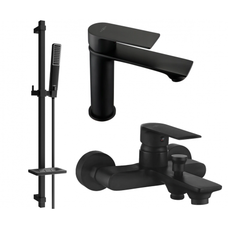 Mexen Royo DQ72 Badewannen-Set, schwarz - 72203DQ72-70