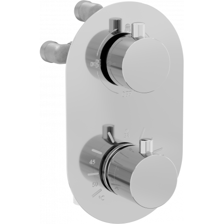 Mexen Kai Thermostat-Badewannen-Duscharmatur 3-fach, Chrom - 77602-00