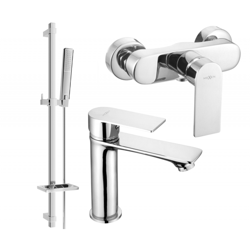 Mexen Royo DQ72 Duschset, Chrom - 72204DQ72-00