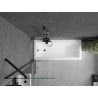 Mexen Cubik Rechteckige Badewanne 150 x 70 cm mit Verkleidung und einflügeliger 60 cm Paravent, transparent, schwarz