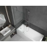Mexen Cubik Rechteckige Badewanne 150 x 70 cm mit Verkleidung und 1-flügeliger Abtrennung 70 cm, transparent, Chrom
