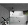 Mexen Cubik rechteckige Badewanne 150 x 70 cm mit Verkleidung und 1-flügeliger Abtrennung 80 cm, schwarzes Muster