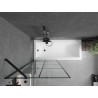 Mexen Cubik Rechteckige Badewanne 150 x 70 cm mit Verkleidung und 1-flügeliger 80 cm Duschabtrennung, schwarzes Muster