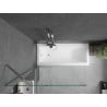 Mexen Cubik Rechteckige Badewanne 150 x 70 cm mit Verkleidung und 1-flügeliger 90 cm Duschabtrennung, transparent, Chrom