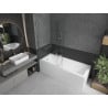 Mexen Cubik Rechteckige Badewanne 150 x 70 cm mit Verkleidung und einflügeliger Abtrennung 100 cm, transparent, Chrom