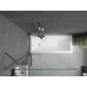 Mexen Cubik Rechteckige Badewanne 150 x 70 cm mit Verkleidung und einflügeliger Abtrennung 100 cm, transparent, Chrom