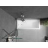 Mexen Cubik Rechteckige Badewanne 160 x 70 cm mit Verkleidung und 1-flügeliger Trennwand 50 cm, transparent, Chrom