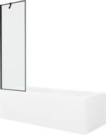 Mexen Cubik Rechteckige Wanne 160 x 70 cm mit Verkleidung und 1-flügeliger Trennwand 60 cm, schwarzes Muster