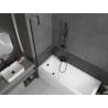 Mexen Cubik Rechteckige Badewanne 160 x 70 cm mit Verkleidung und 1-flügeliger Duschwand 80 cm, transparent, schwarz