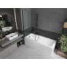 Mexen Cubik Rechteckige Badewanne 160 x 70 cm mit Verkleidung und 1-flügeliger Duschwand 80 cm, transparent, schwarz